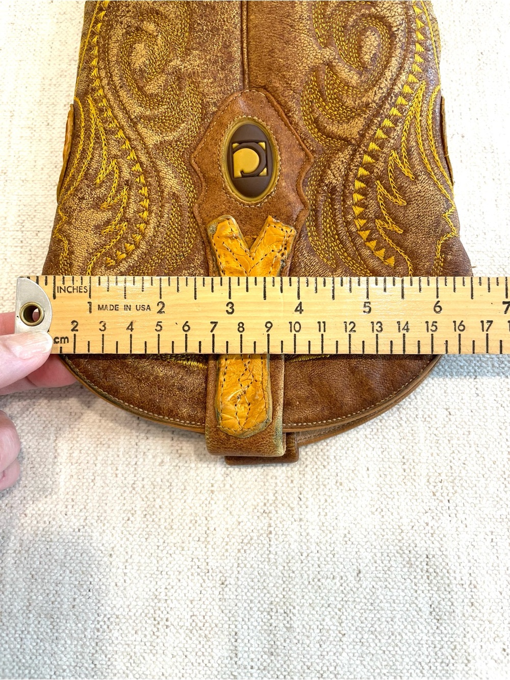 VTG Cuadra Caiman Leather Western Cowboy Boots Honey Hornback J Snip Toe Mens 9 - Picture 15 of 16